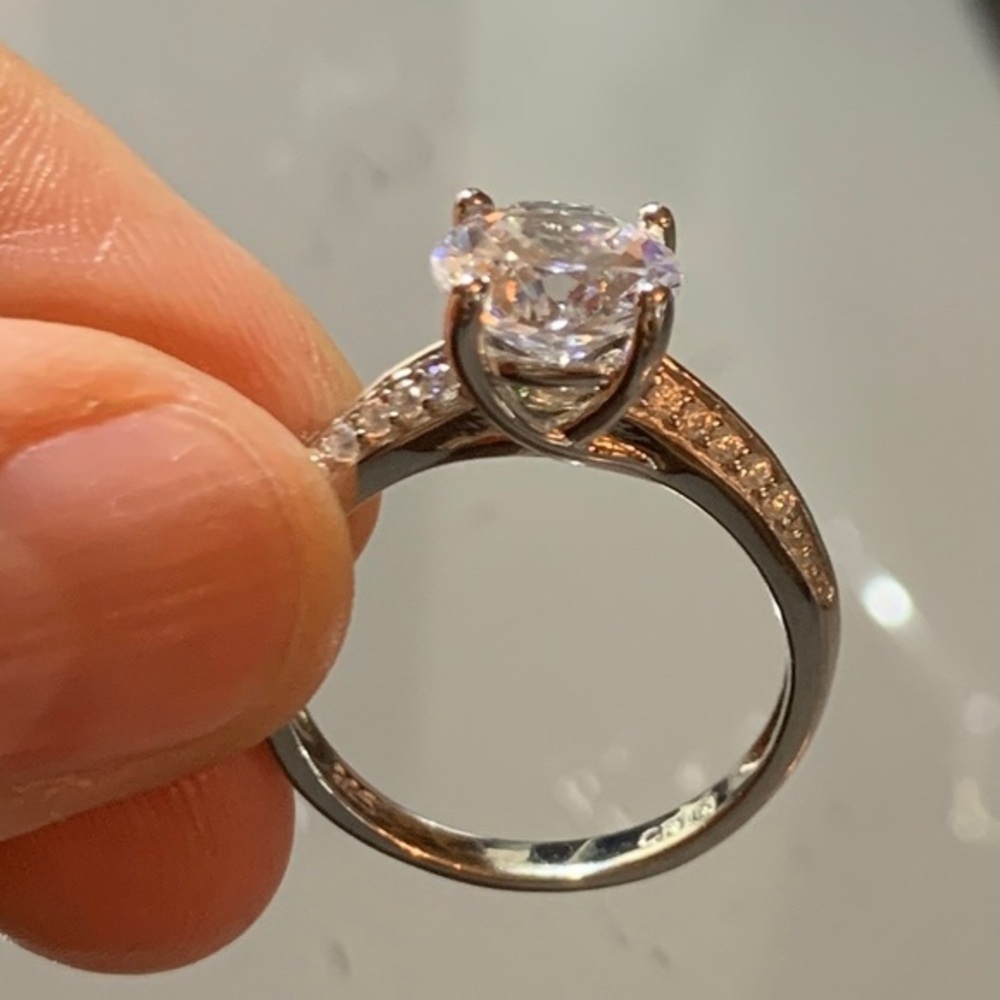 Delmar Silver CZ Accent Engagement Ring 💍 🤩
